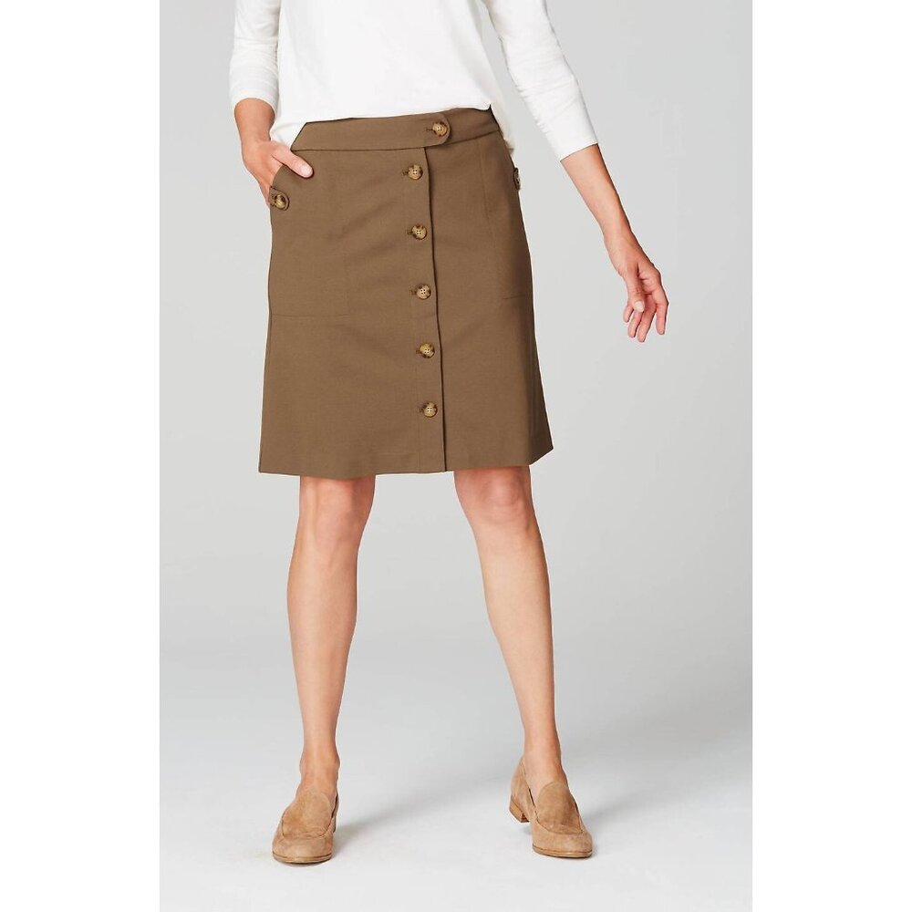 NWT Womens Size Large J. Jill Ponte Chestbut Brown A-Line Knee-Length Skirt
